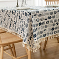 Cotton linen tassel tablecloth by Glow Ritual