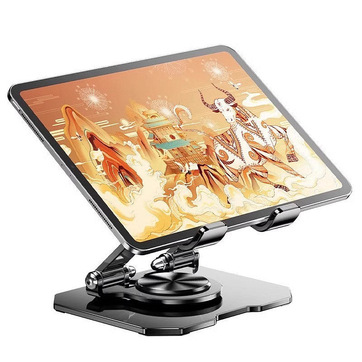 Foldable aluminum tablet stand by Glow Ritual