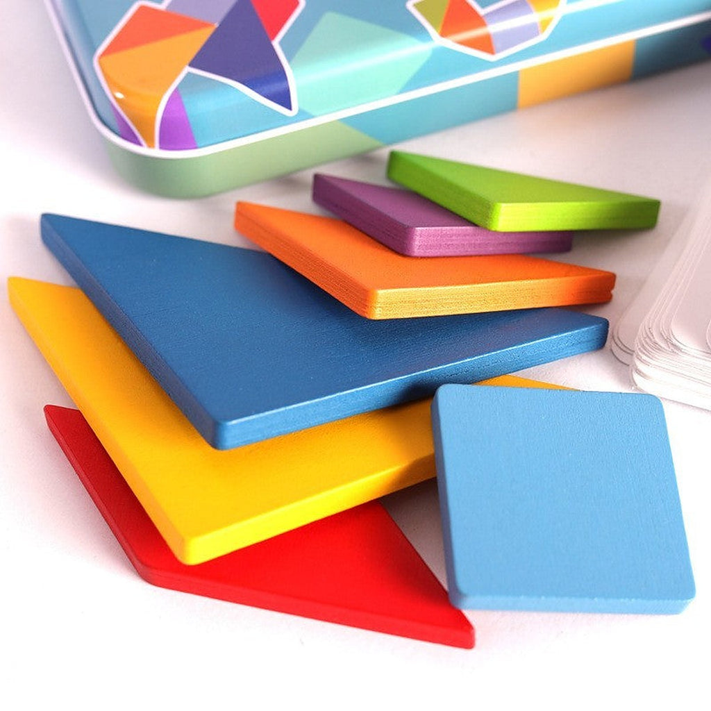 Wooden tangram puzzle by Glow Ritual