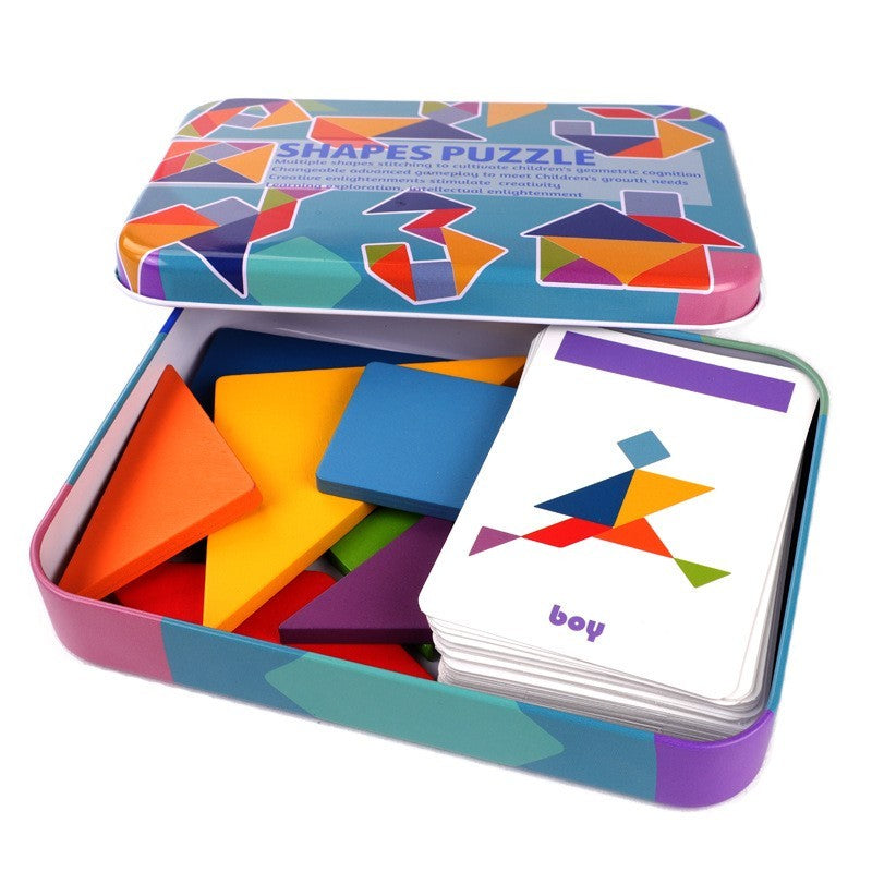 Wooden tangram puzzle by Glow Ritual