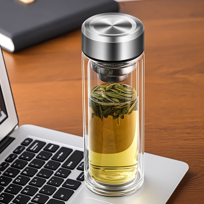 Glass tea infuser bottle by Glow Ritual