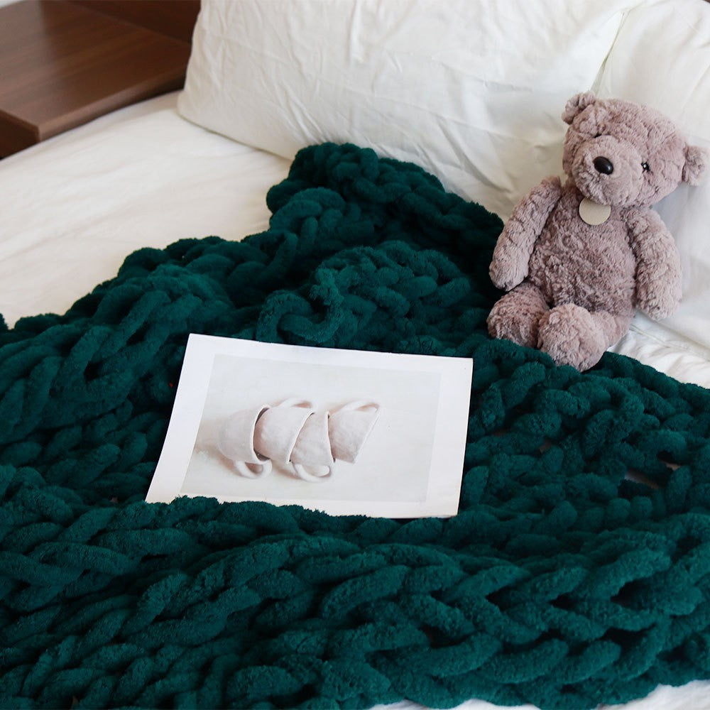 Chunky knit throw by Glow Ritual