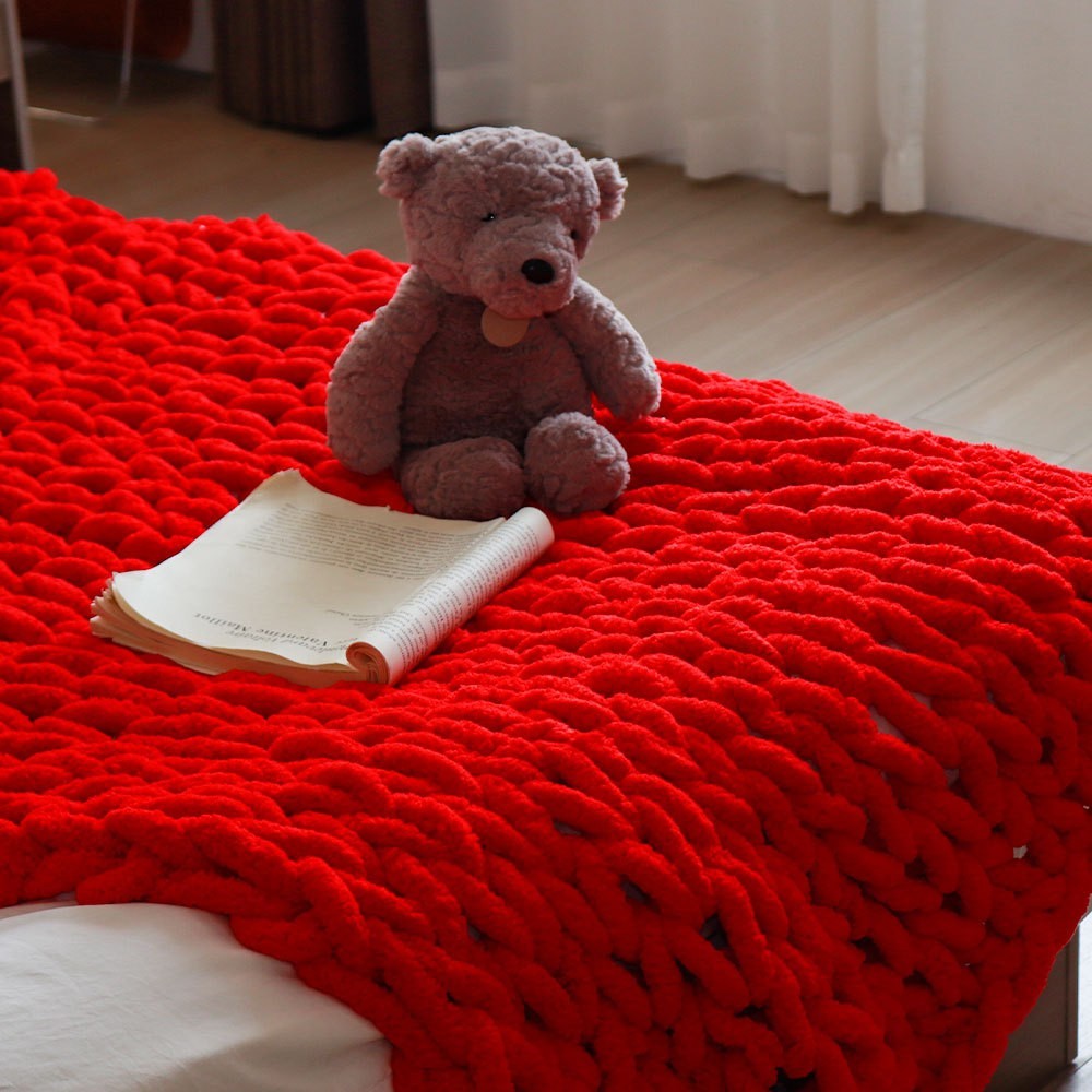 Chunky knit throw by Glow Ritual