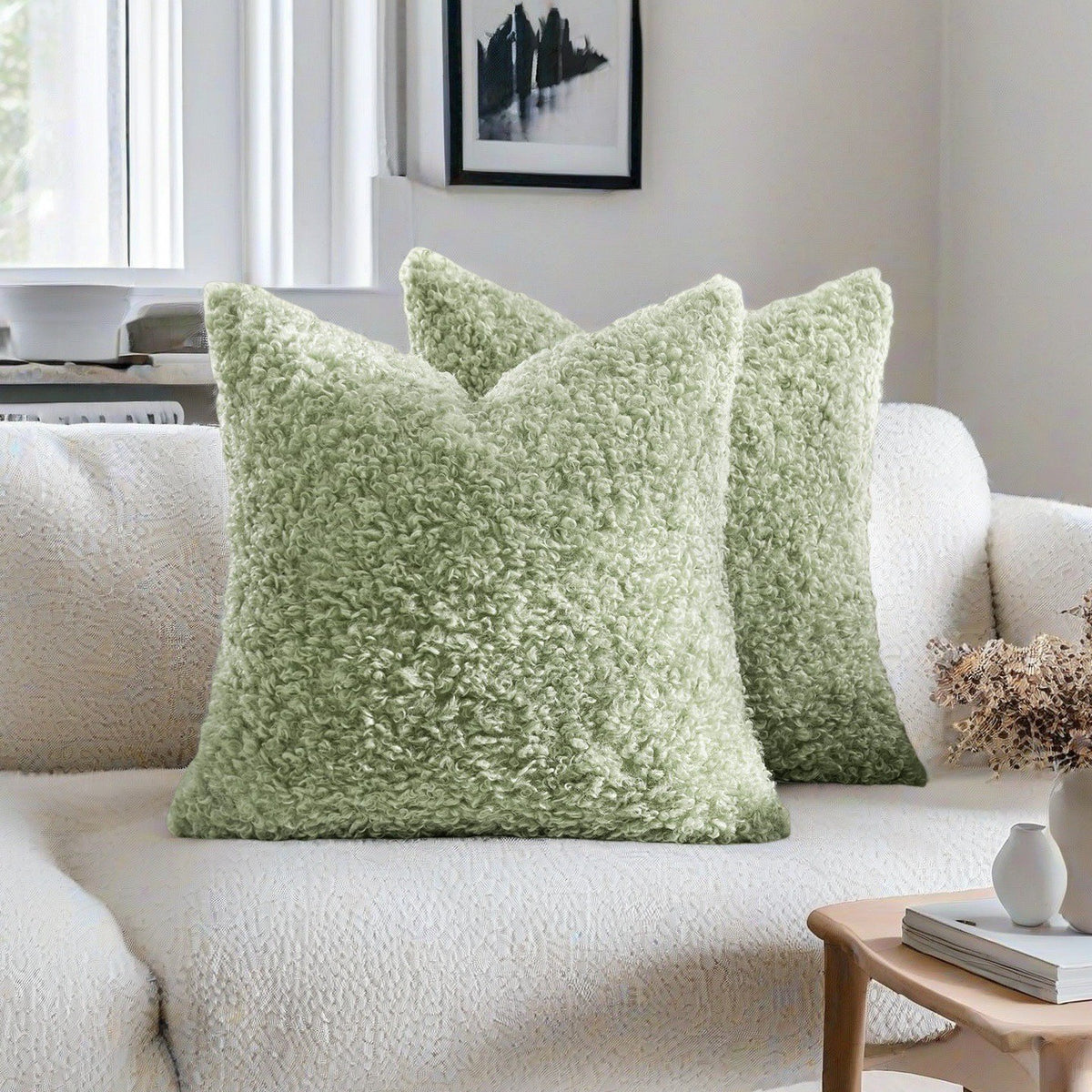 Boucle throw pillow cover by Glow Ritual