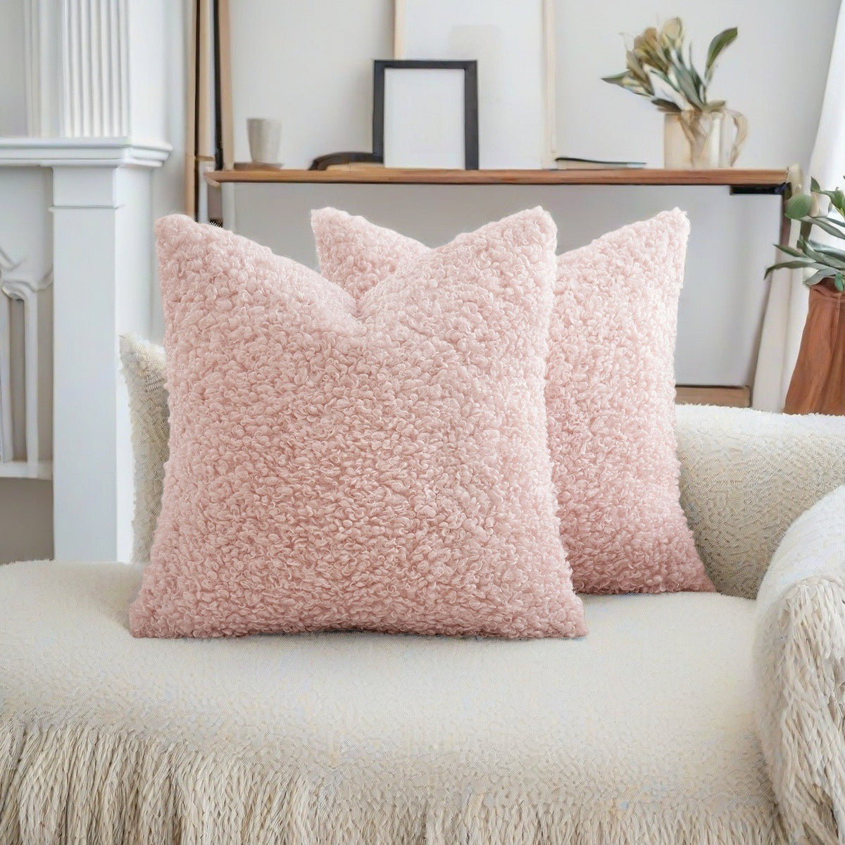 Boucle throw pillow cover by Glow Ritual