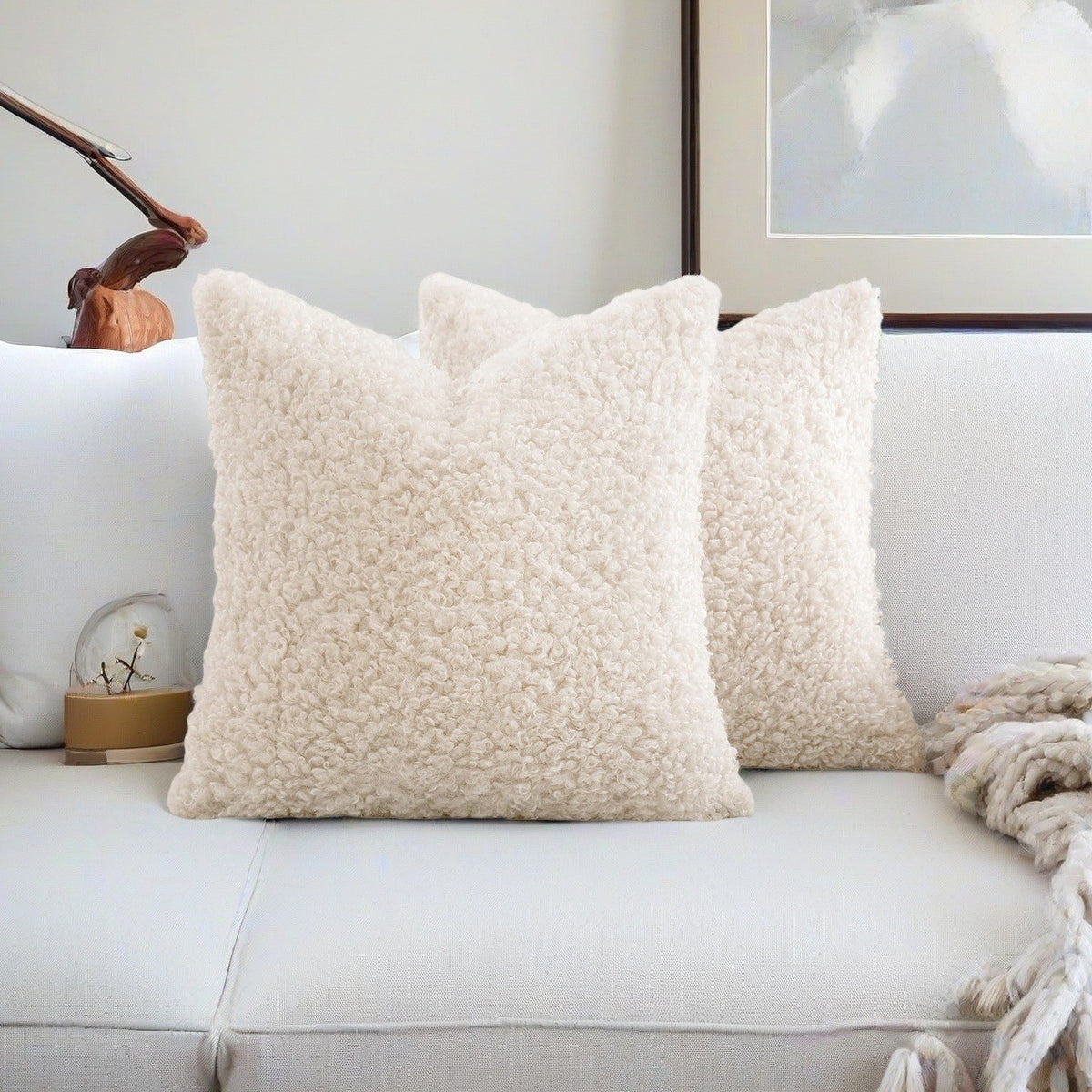 Boucle throw pillow cover by Glow Ritual