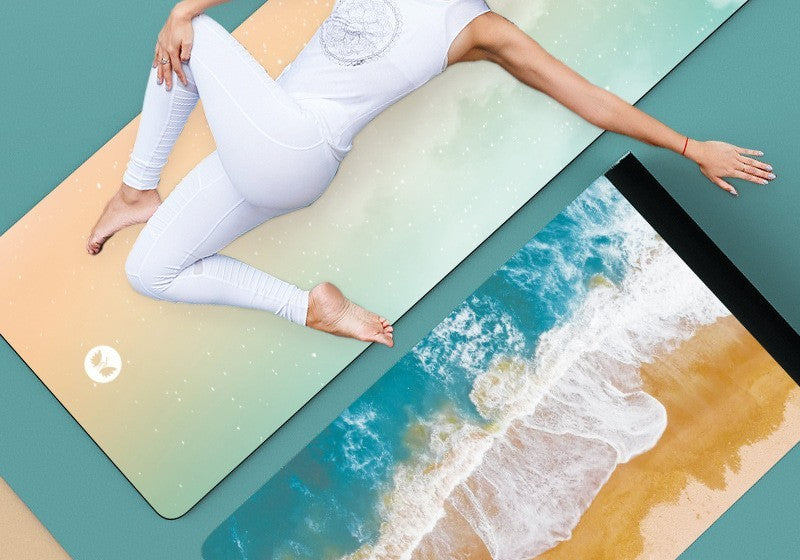 Foldable travel yoga mat by Glow Ritual