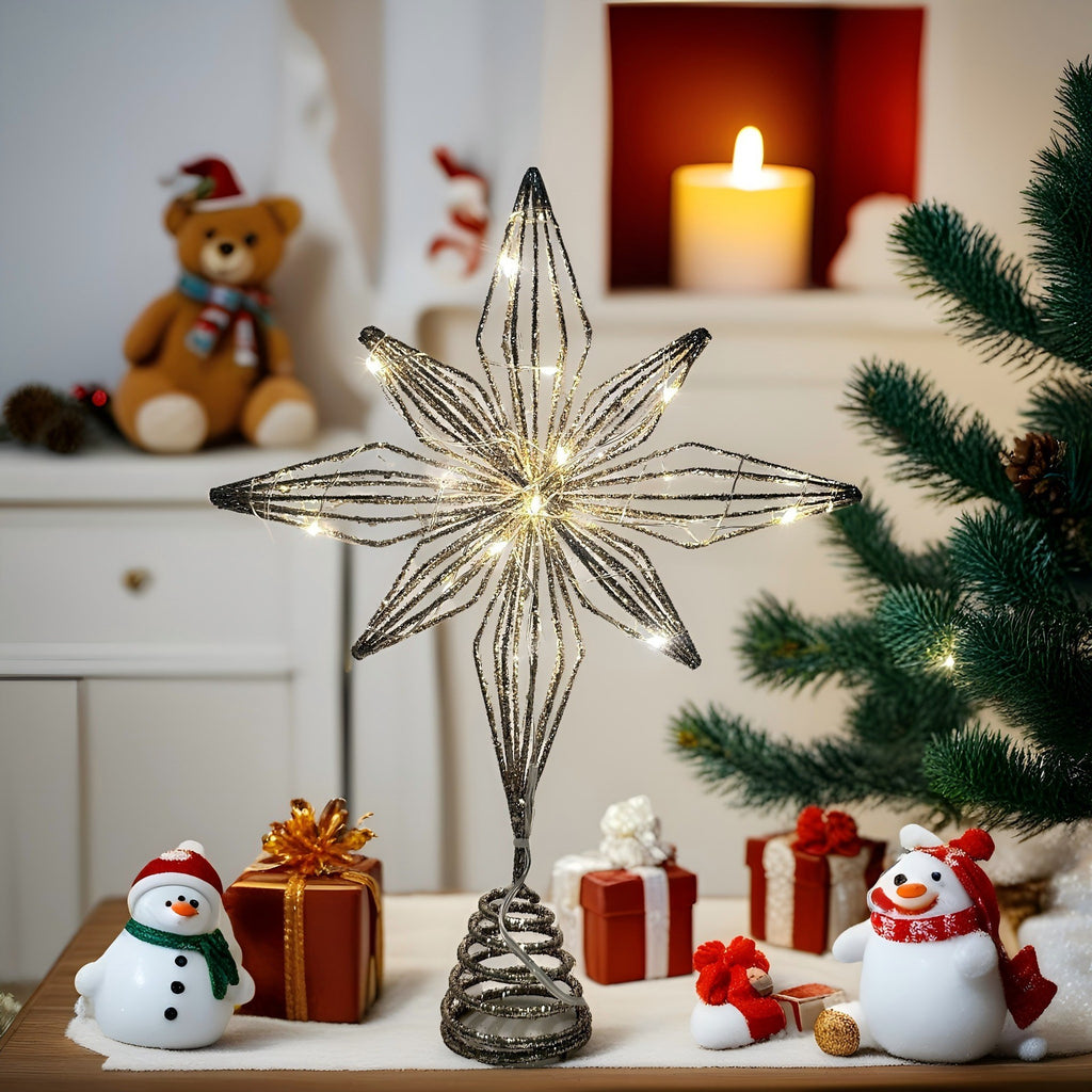 Lighted tree topper star by Glow Ritual