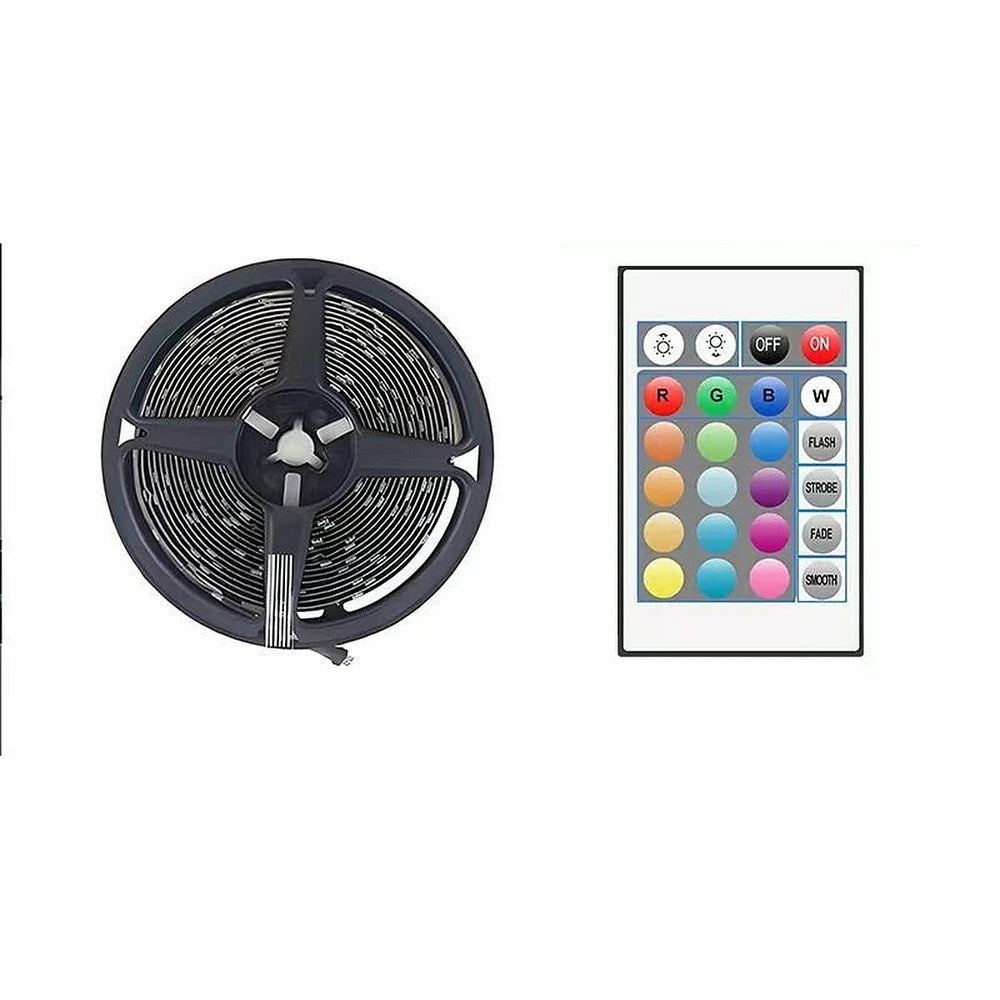 USB LED strip light reel with 24-key remote
