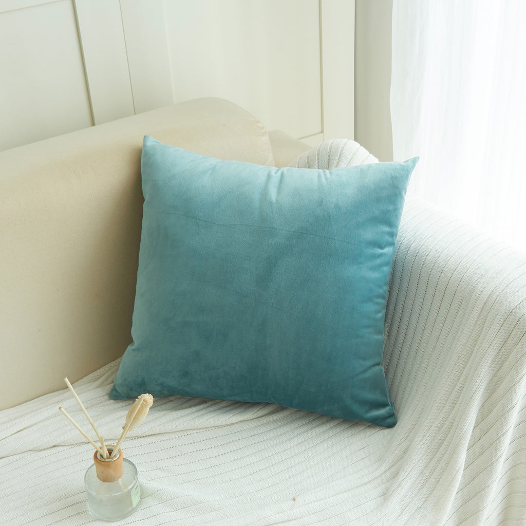 Velvet Pillow Cover – Soft Solid Cushion Cover 18 in