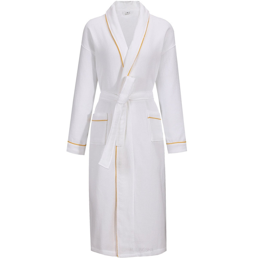 Cotton waffle bathrobe by Glow Ritual