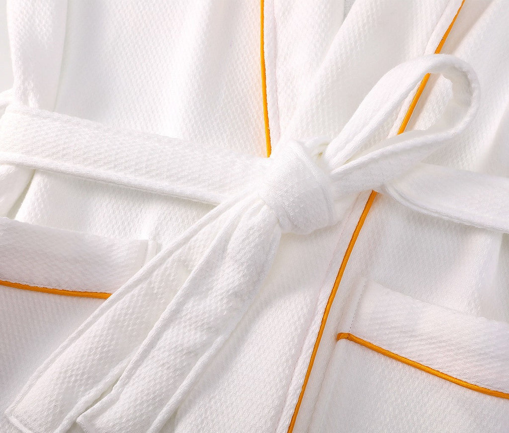 Cotton waffle bathrobe by Glow Ritual