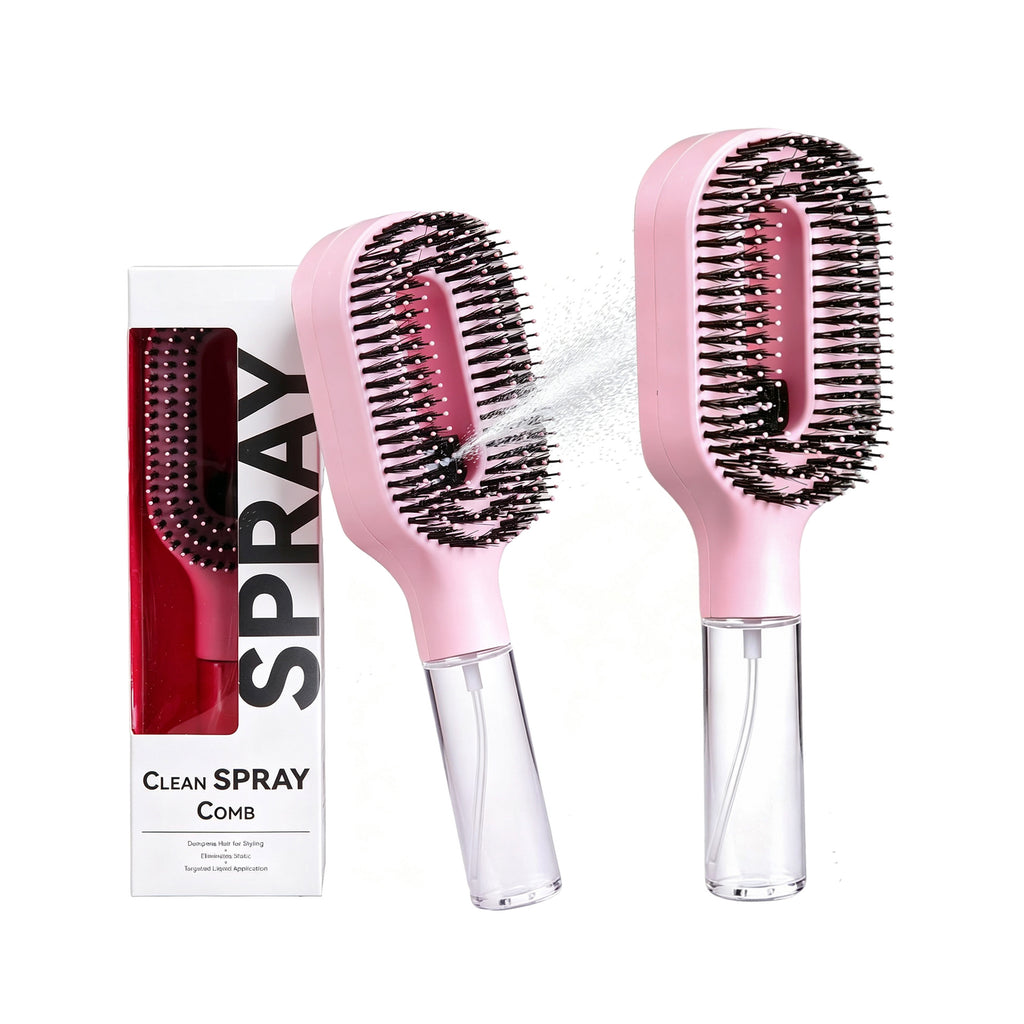 Water spray detangling hair brush by Glow Ritual