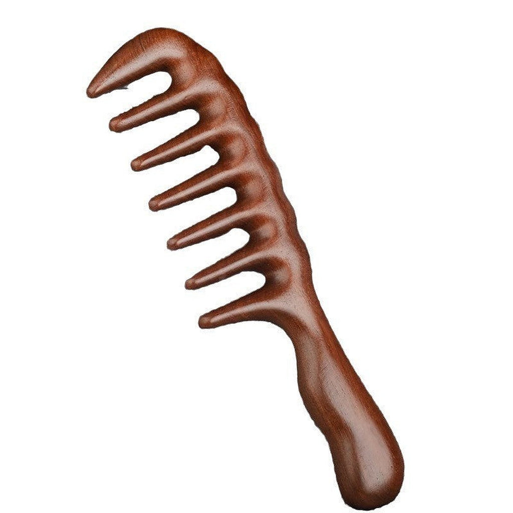 Wide-tooth sandalwood comb by Glow Ritual