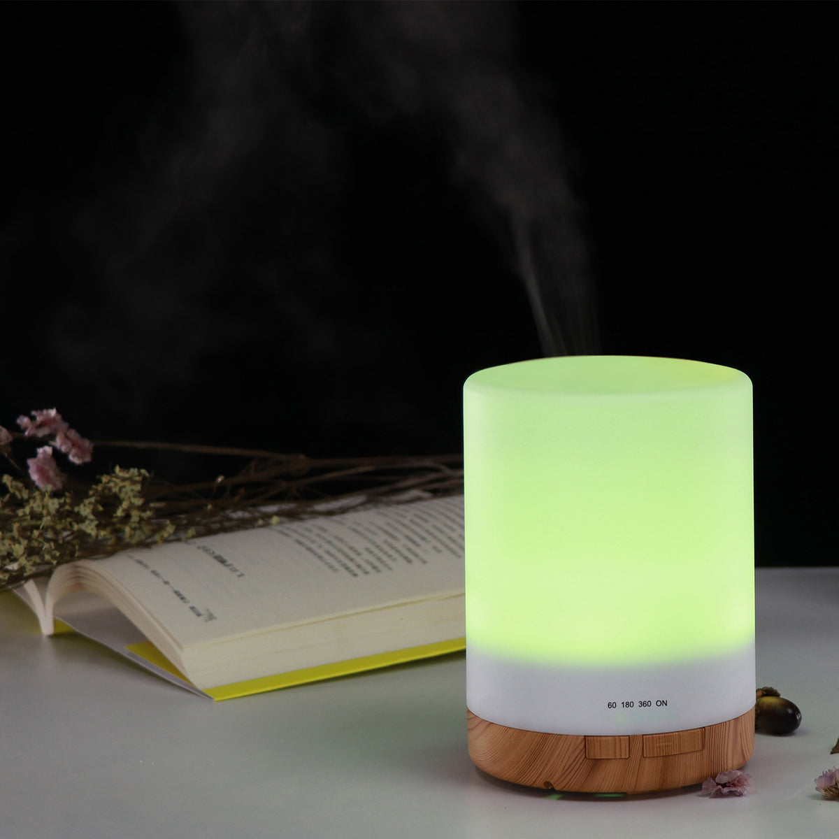 Wood grain ultrasonic aroma diffuser by Glow Ritual