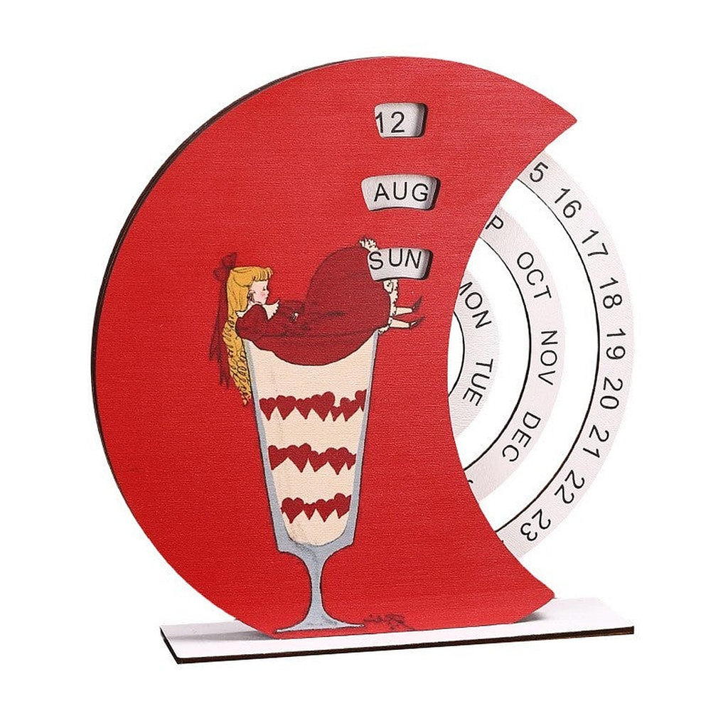Wooden perpetual desk calendar by Glow Ritual